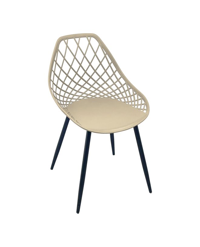 Καρέκλα Suan cappuccino pp-πόδι μαύρο μέταλλο 49x51x86εκ