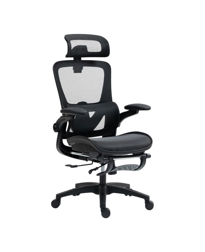 Καρέκλα γραφείου εργασίας Zenyk mesh μαύρη 63x70x126εκ