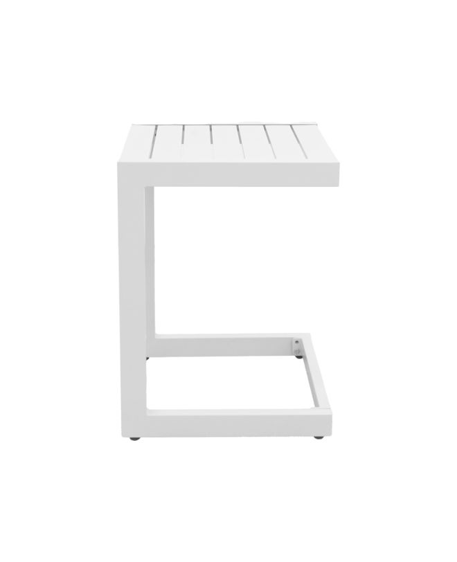 Τραπέζι Aether λευκό αλουμίνιο 37.5x36.5x53εκ