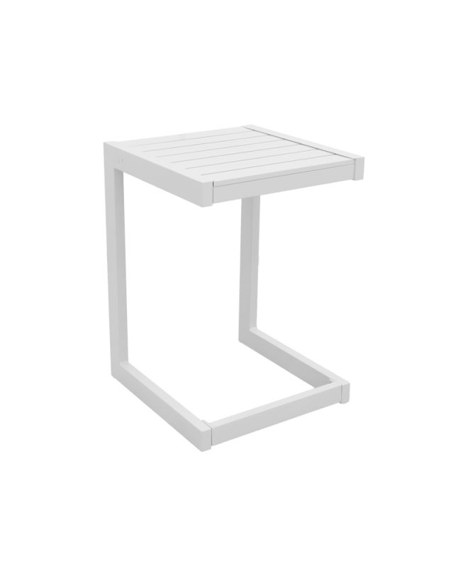 Τραπέζι Aether λευκό αλουμίνιο 37.5x36.5x53εκ