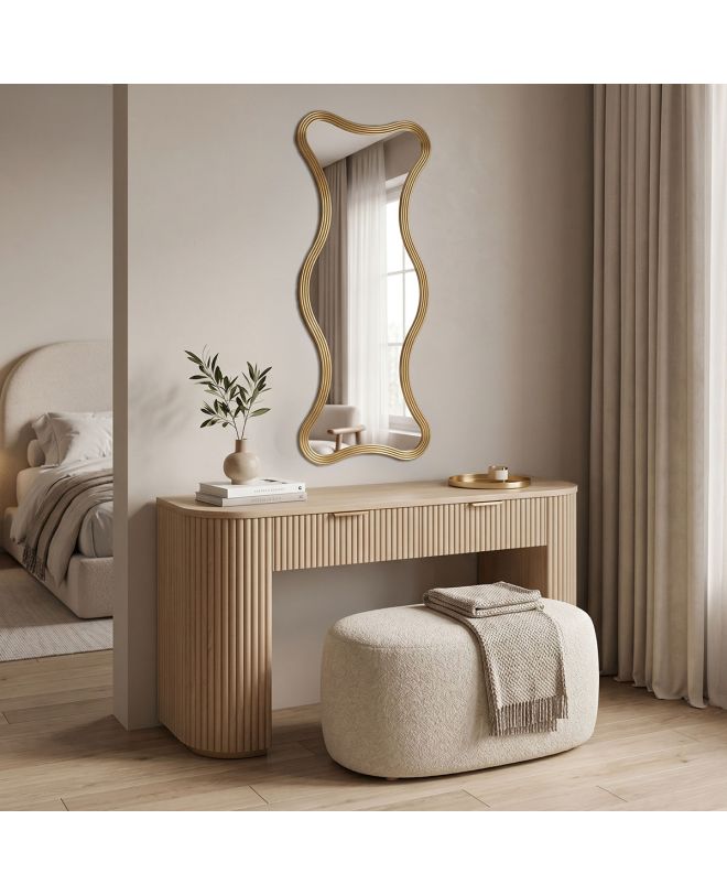 Καθρέπτης Boulen Inart μέταλλο σε χρυσή απόχρωση 51x2x126εκ