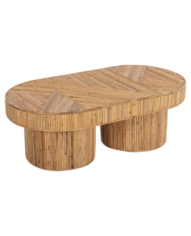 ΤΡΑΠΕΖΙ ΣΑΛΟΝΙΟΥ GATSBY ΟΒΑΛ TOP HM9870 RATTAN ΧΡΩΜΑ ΦΥΣΙΚΟ 110x59x39Υεκ.