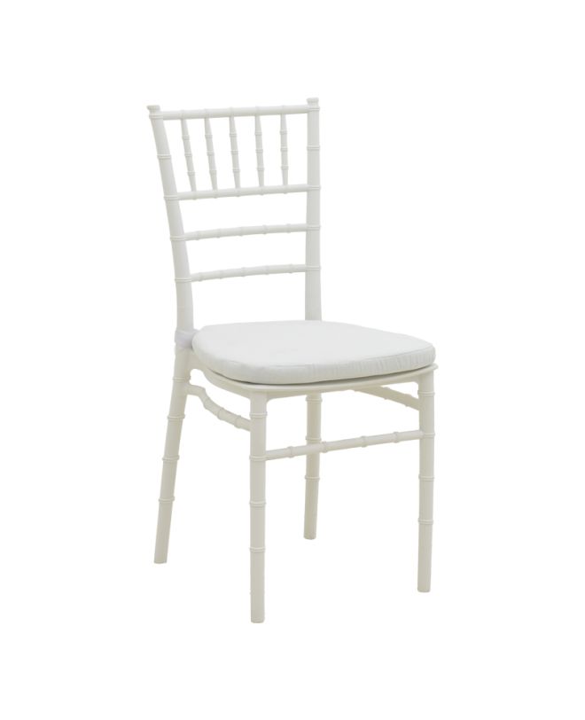 Καρέκλα Tiffany I με μαξιλάρι pp σε λευκή απόχρωση 39.5x46.5x87εκ