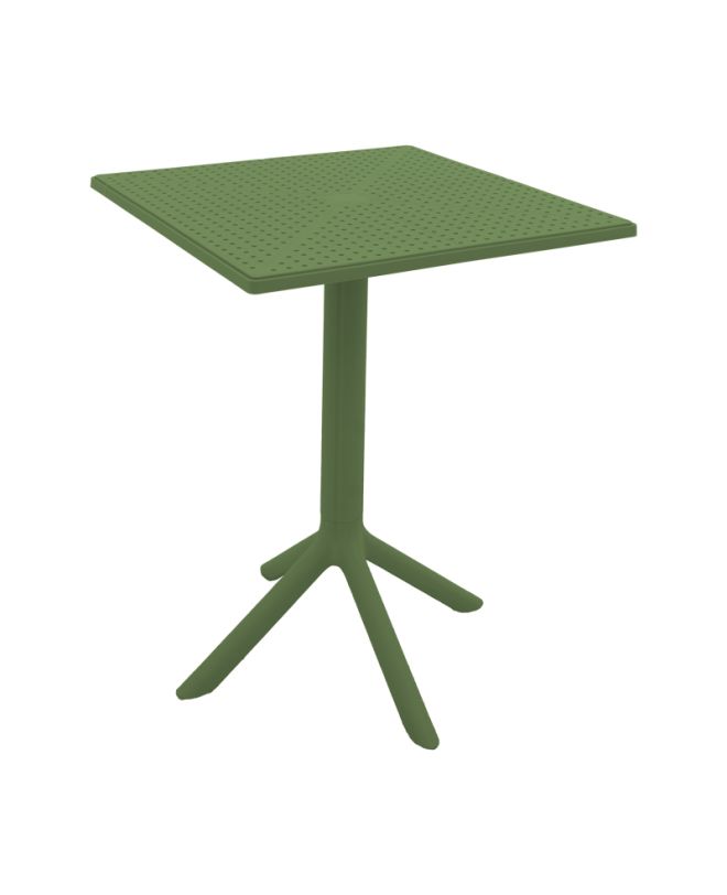 Τραπέζι Groovy pp διατρητο σκούρο πράσινο 60x60x76εκ