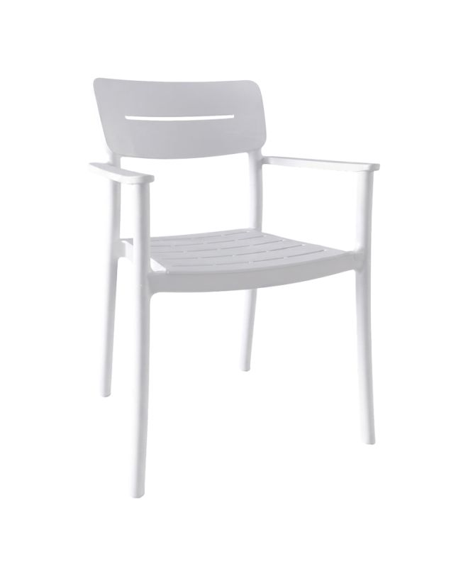 Πολυθρόνα Pilma λευκό PP 57x54x82εκ