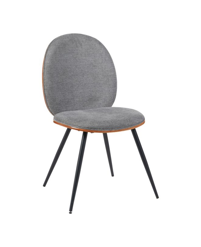 Καρέκλα Nerezy ξύλο σε καρυδί με γκρι ύφασμα 57.5x48x88εκ