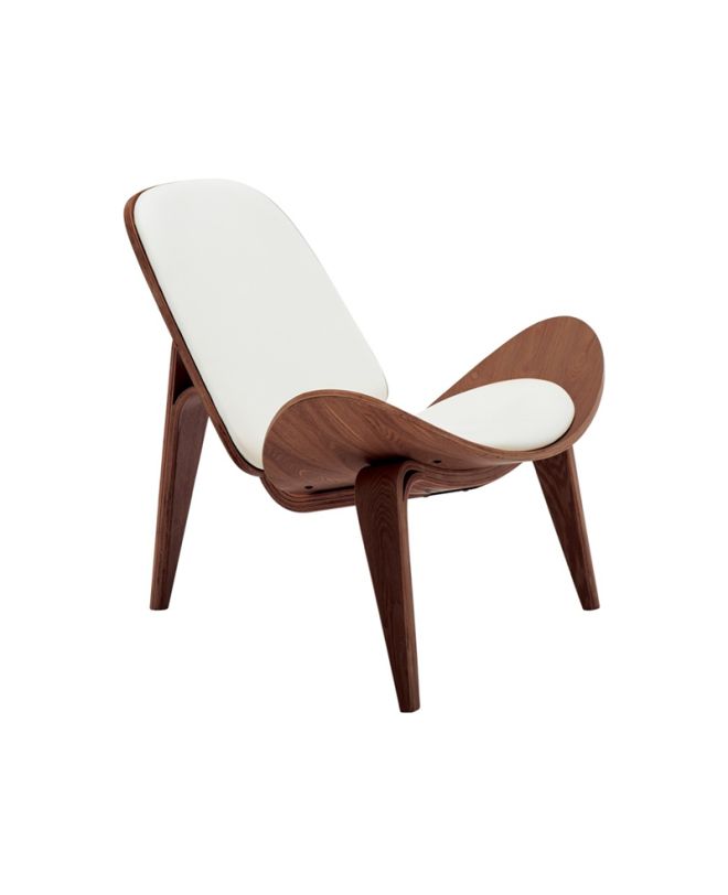 Πολυθρόνα Vilma PU μπεζ- plywood καρυδί 90x76.5x74.5εκ