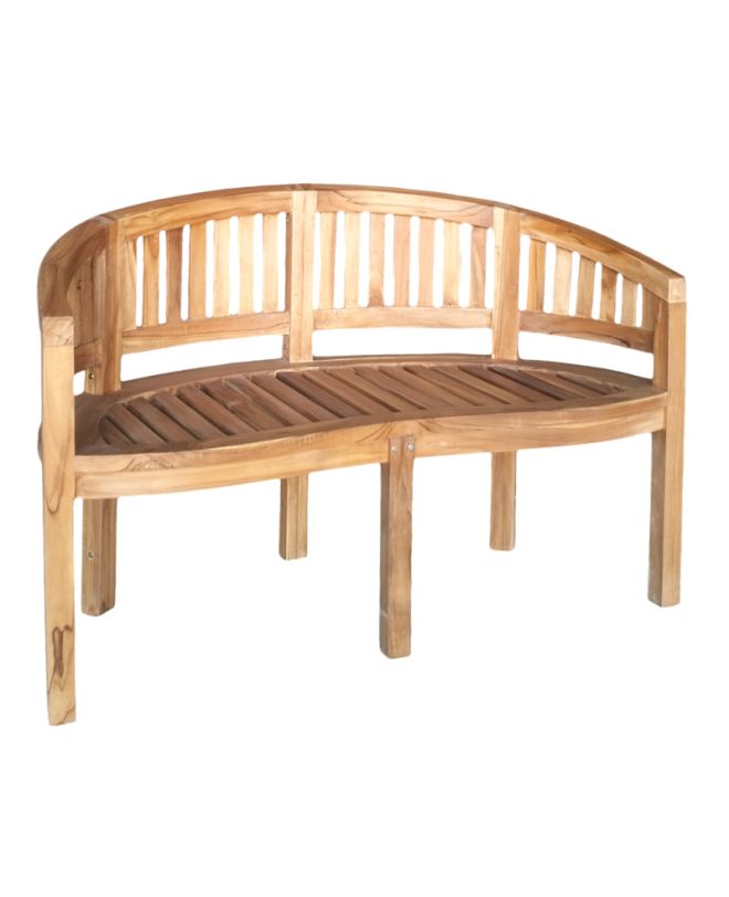 Καναπές διθέσιος Coren φυσικό teak ξύλο 130x61x87εκ