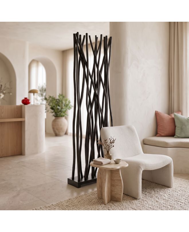 Διακοσμητικό δαπέδου Jati μαύρο teak ξύλο 60x20x190εκ