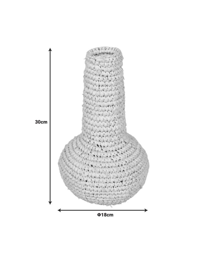 Βάζο Sannery Inart sisal σε φυσική απόχρωση Φ18x30εκ