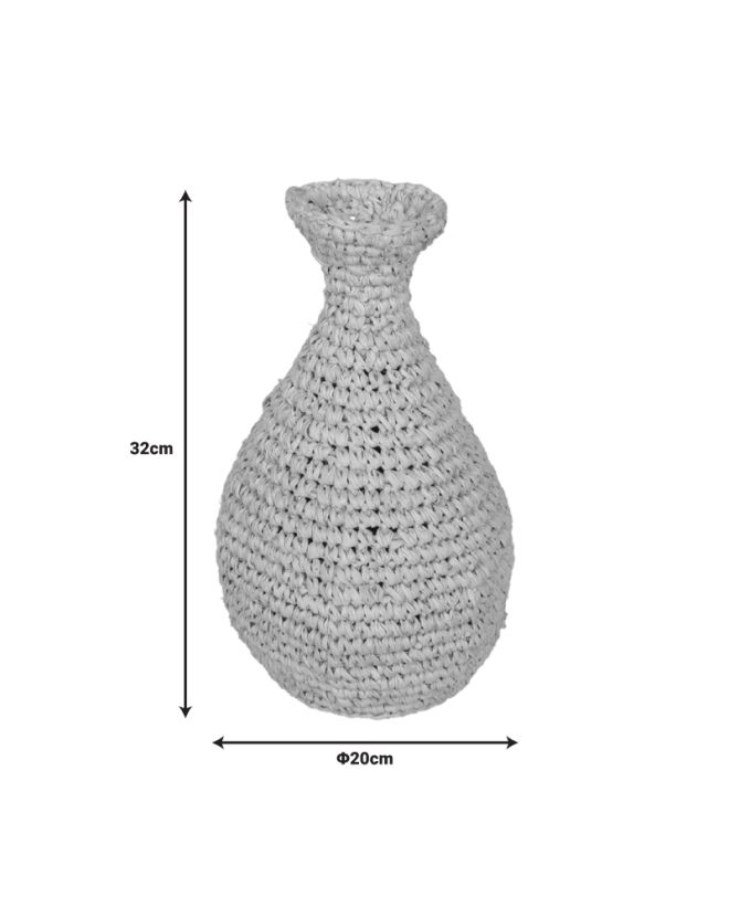 Βάζο Sannery I Inart sisal σε φυσική απόχρωση Φ20x32εκ