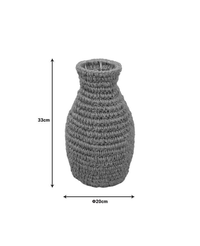 Βάζο Agelen I Inart sisal σε φυσική απόχρωση Φ20x33εκ