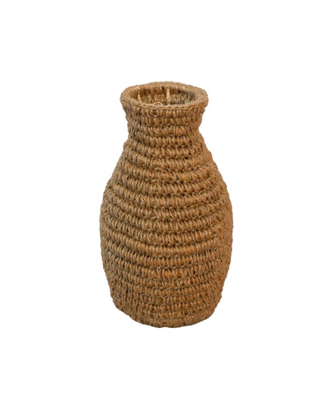 Βάζο Agelen I Inart sisal σε φυσική απόχρωση Φ20x33εκ