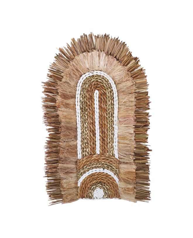Διακοσμητικό τοίχου Earsy Inart seagrass σε φυσικό χρώμα 58x32x8εκ