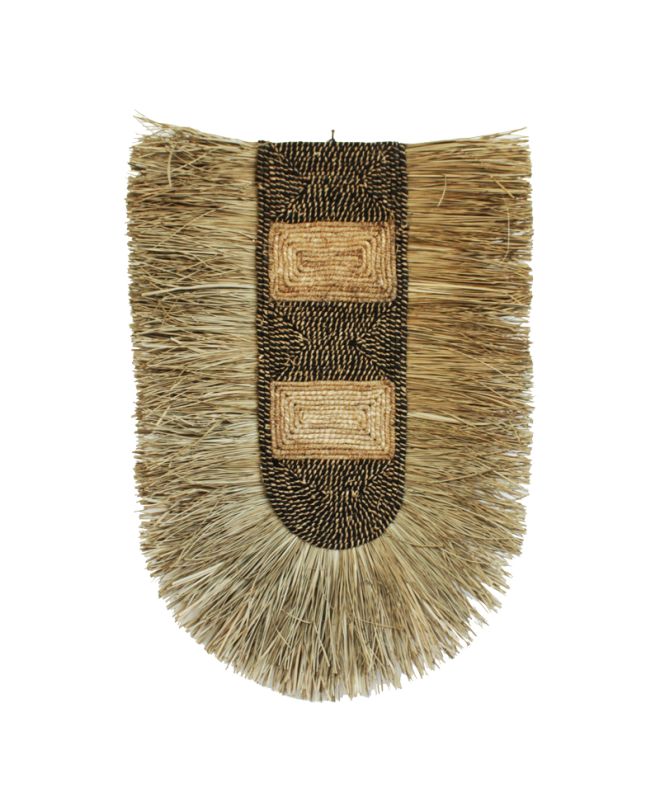 Διακοσμητικό τοίχου Baffen I Inart seagrass σε φυσικό χρώμα 60x85x10εκ