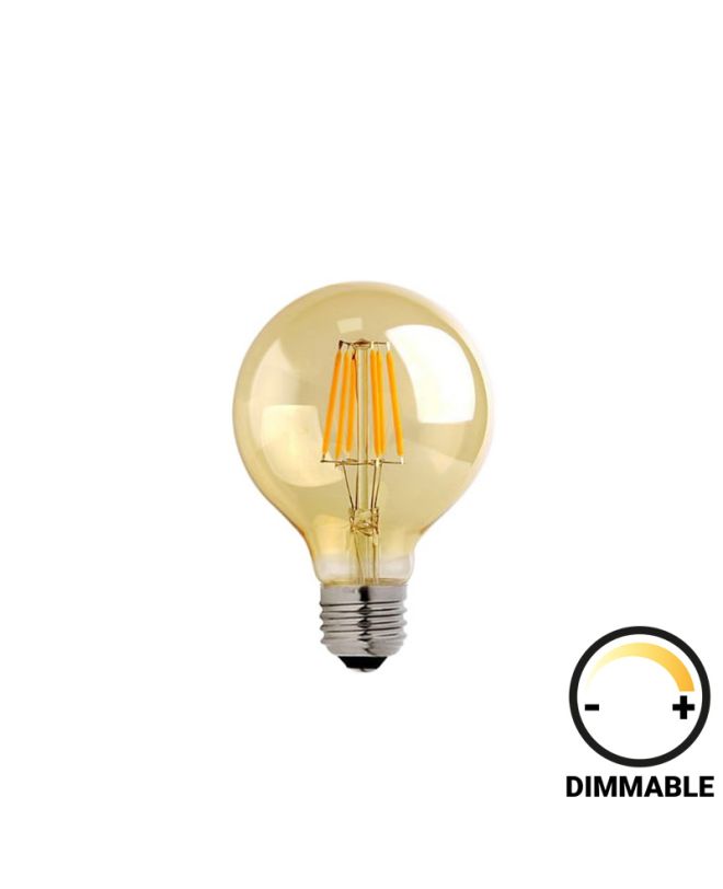 Λαμπτήρας LED G80 Bulb dimmable 8W E27 2700K amber