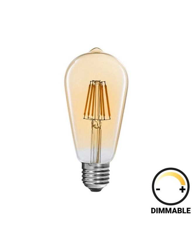 Λαμπτήρας LED ST64 Bulb dimmable 4W E27 2700K amber