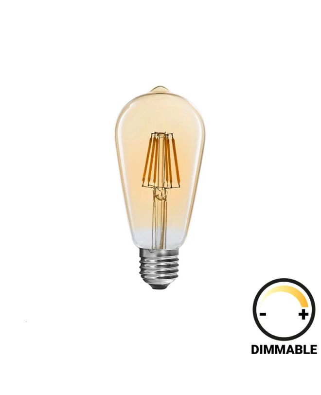 Λαμπτήρας LED ST64 Bulb dimmable 8W E27 2700K amber