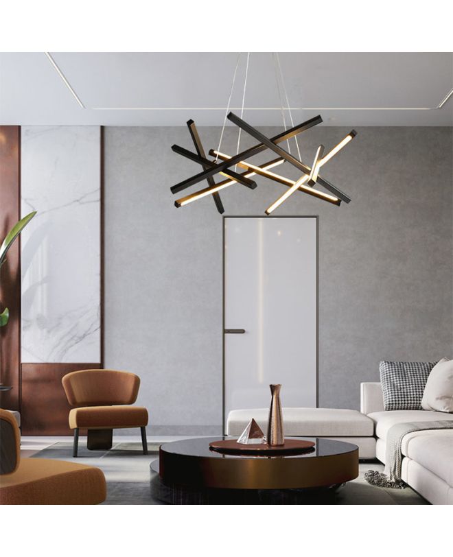 Φωτιστικό οροφής Luminis led μέταλλο μαύρο 85x85x40εκ