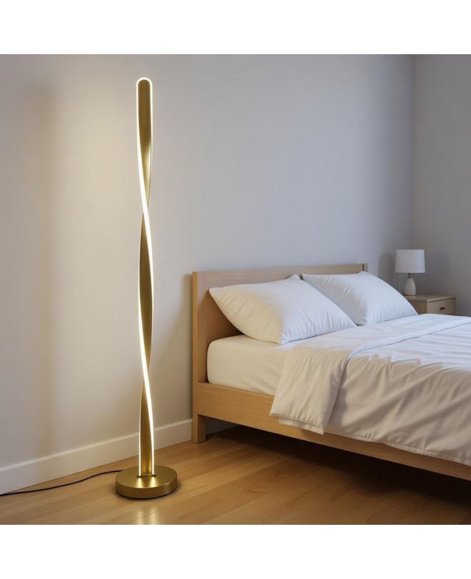 Φωτιστικό δαπέδου Jounko led χρυσό μεταλλικό Φ20x130εκ