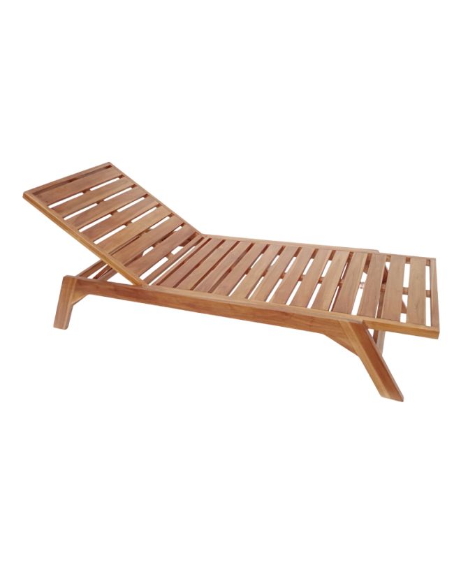 Ξαπλώστρα Melop teak ξύλο σε φυσική απόχρωση 200x70x35εκ