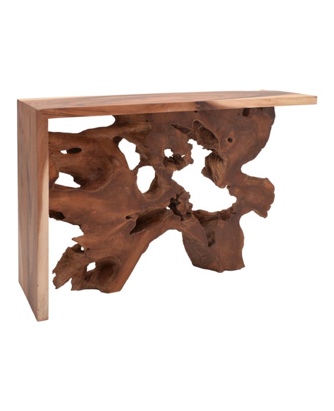 Κονσόλα Jako Inart teak ξύλο σε φυσική απόχρωση 120x40x80εκ