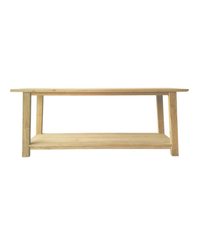 Κονσόλα Decoza teak ξύλο σε φυσική απόχρωση 200x40x80εκ