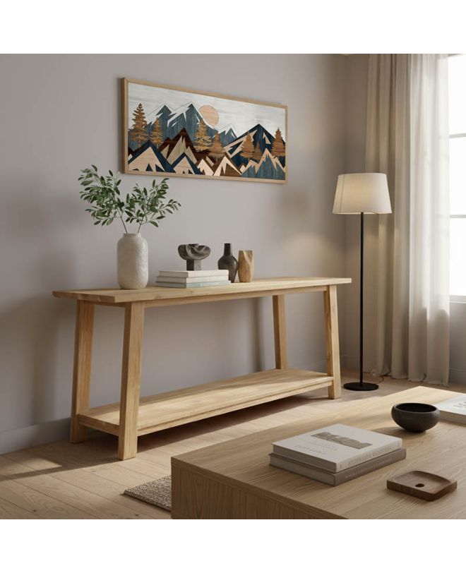 Κονσόλα Decoza teak ξύλο σε φυσική απόχρωση 200x40x80εκ