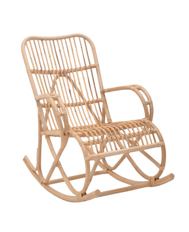 Κουνιστή πολυθρόνα Cormeny rattan σε φυσική απόχρωση 68x109x103εκ