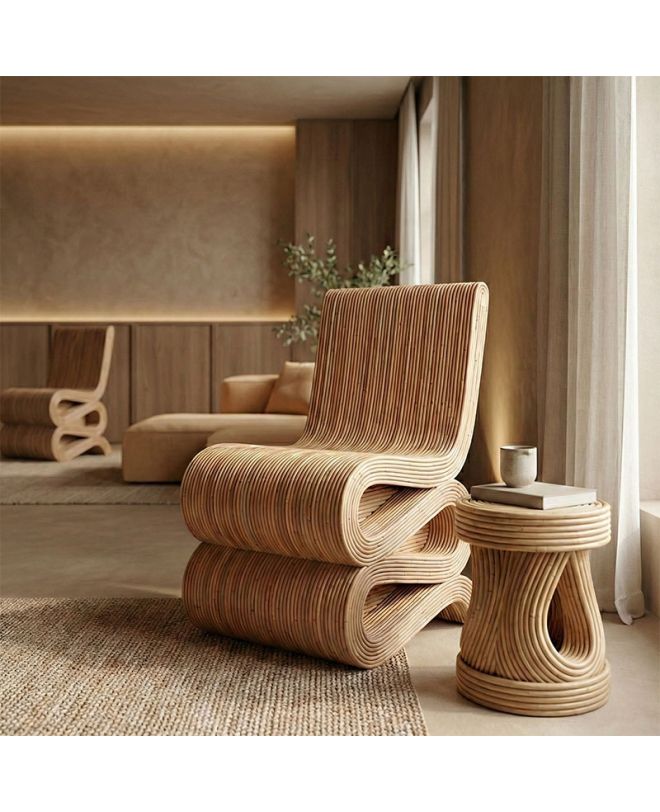 Πολυθρόνα Favorsy rattan σε φυσική απόχρωση 52x65x90εκ