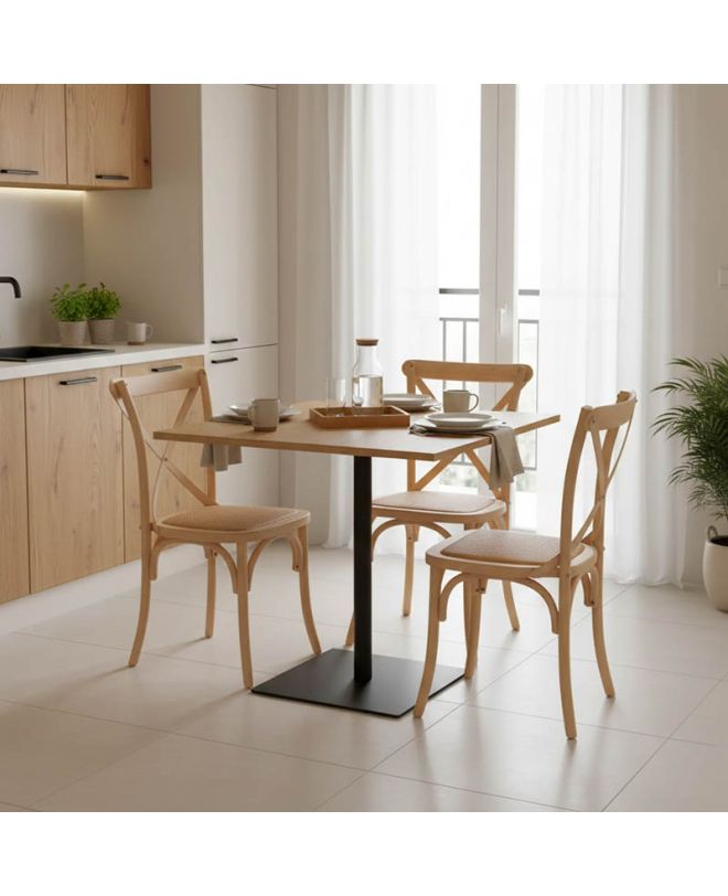 Τραπέζι Nerobian mdf σε sonoma απόχρωση 70x70x75εκ