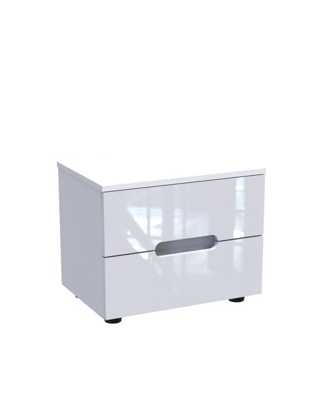 Κομοδίνο Afina mdf σε λευκή glossy απόχρωση 50x35x41εκ