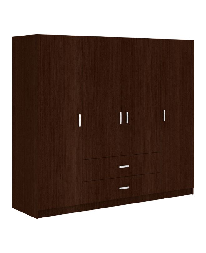 Ντουλάπα τετράφυλλη Royal με συρτάρια wenge 200x58x177εκ