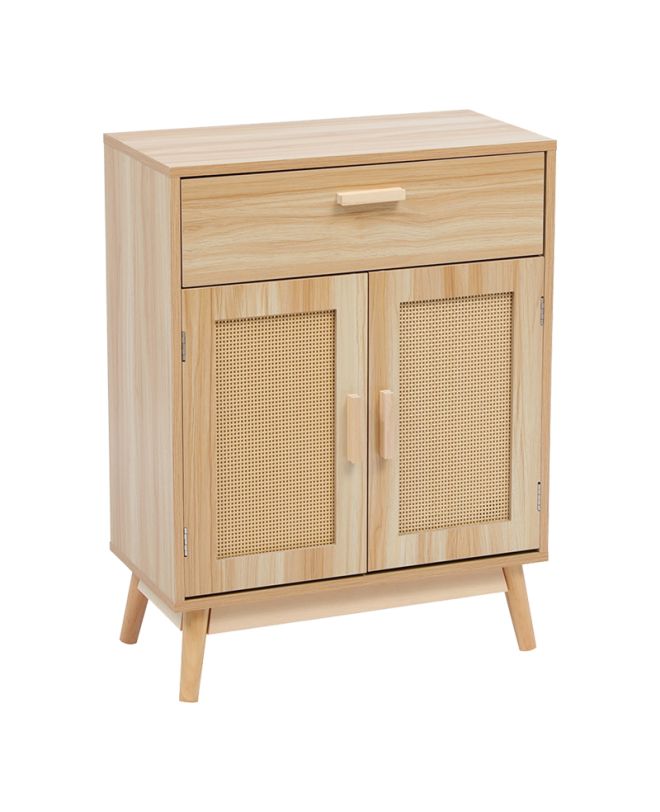 Μπουφές Scandy ξύλο πεύκου-rattan σε φυσική απόχρωση 60x30x80εκ