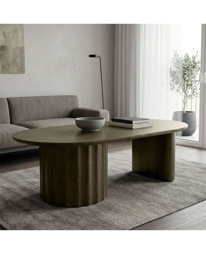 Τραπέζι σαλονιού Flute wenge μασίφ ξύλο μάνγκο 130x65x40εκ