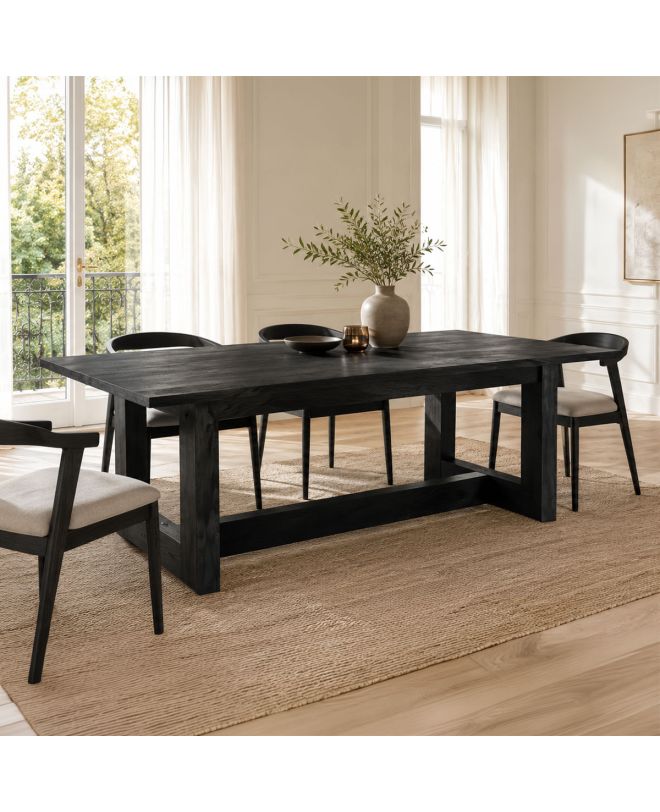 Τραπέζι Senza μαύρο μάνγκο ξύλο 180x90x76εκ