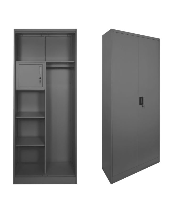 Μεταλλική ντουλάπα Zogi με χώρισμα ανθρακί 70x40x180εκ