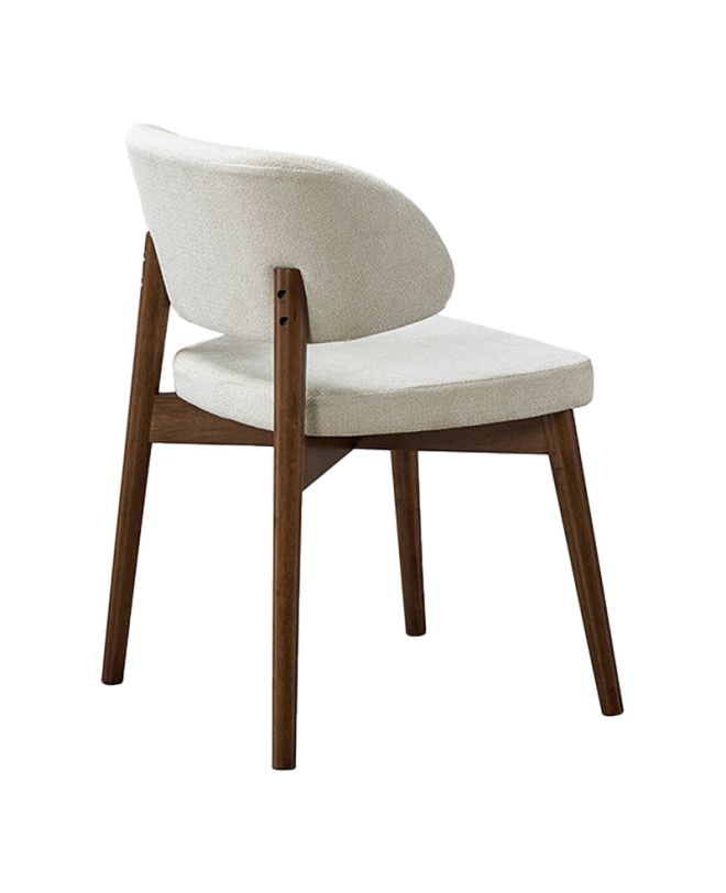 Καρέκλα Siena rubberwood σε καρυδί-εκρού απόχρωση 48x50x81εκ