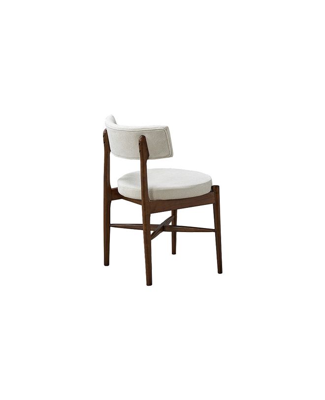 Καρέκλα Raudi rubberwood σε καρυδί-εκρού απόχρωση 45.5x45.5x81εκ