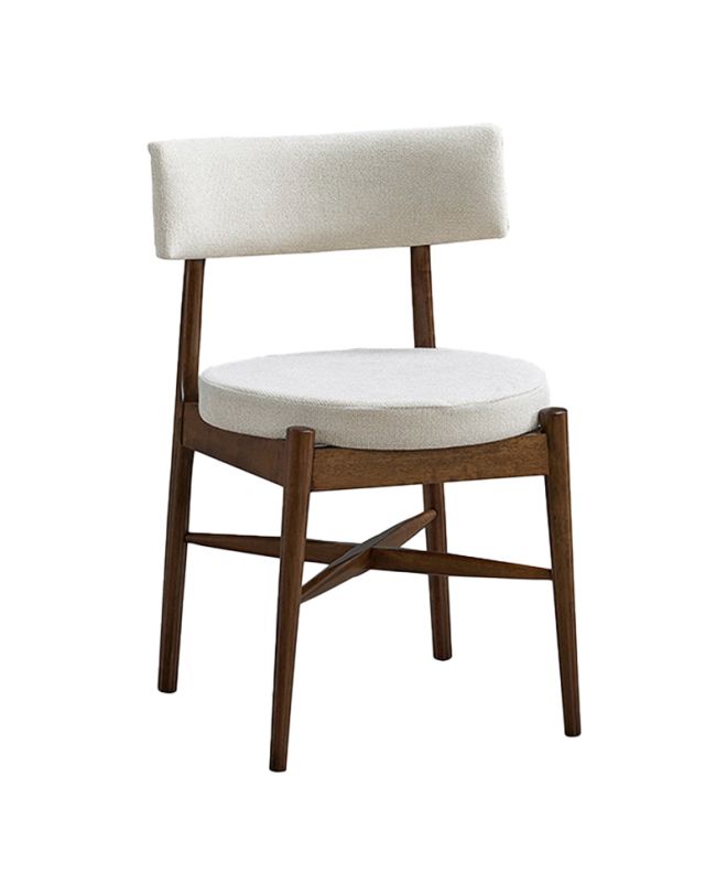 Καρέκλα Raudi rubberwood σε καρυδί-εκρού απόχρωση 45.5x45.5x81εκ