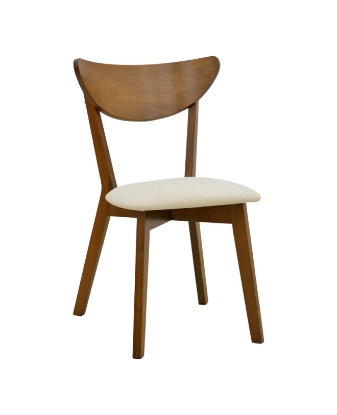 Καρέκλα Canon καρυδί rubberwood εκρού ύφασμα 43x52x83,5εκ
