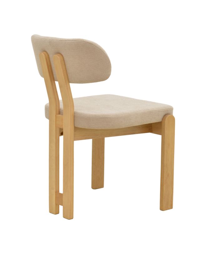 Καρέκλα Genoa sonoma rubberwood και μπεζ ύφασμα 50x43x82εκ
