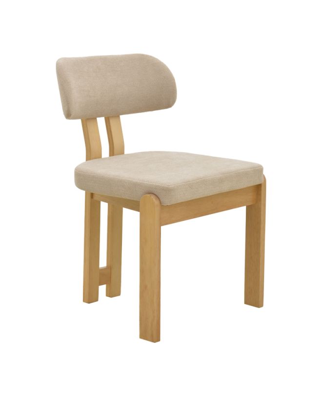 Καρέκλα Genoa sonoma rubberwood και μπεζ ύφασμα 50x43x82εκ