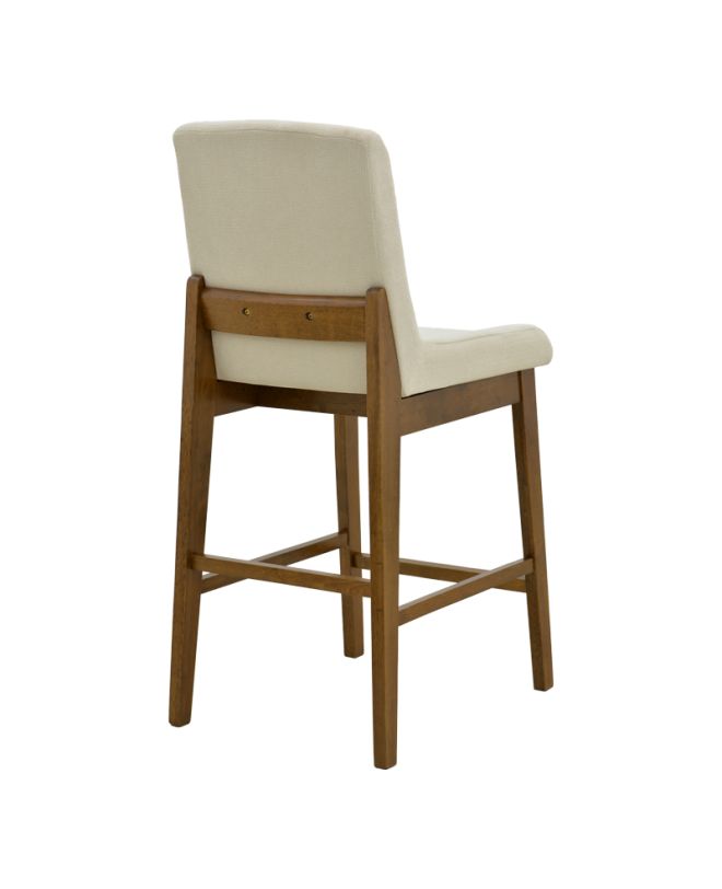Σκαμπό μπαρ Dalby καρυδί rubberwood και εκρού ύφασμα 50x45x102,5εκ