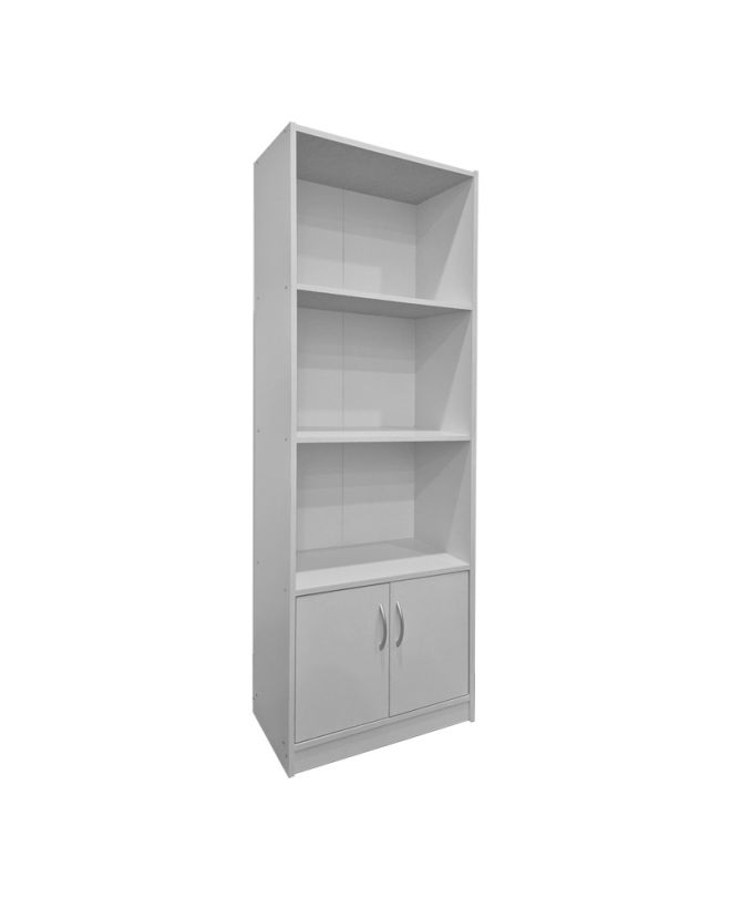 Βιβλιοθήκη Tekaro σε λευκή απόχρωση 60x29x166εκ