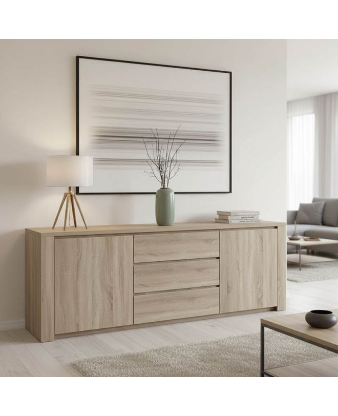 Μπουφές Kalya σε sonoma απόχρωση 220x49x89.5εκ