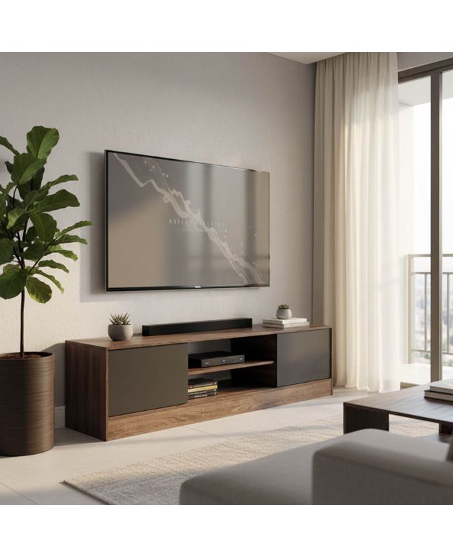 Έπιπλο τηλεόρασης Sasa σε oak-ανθρακί απόχρωση 150x35x41.5εκ
