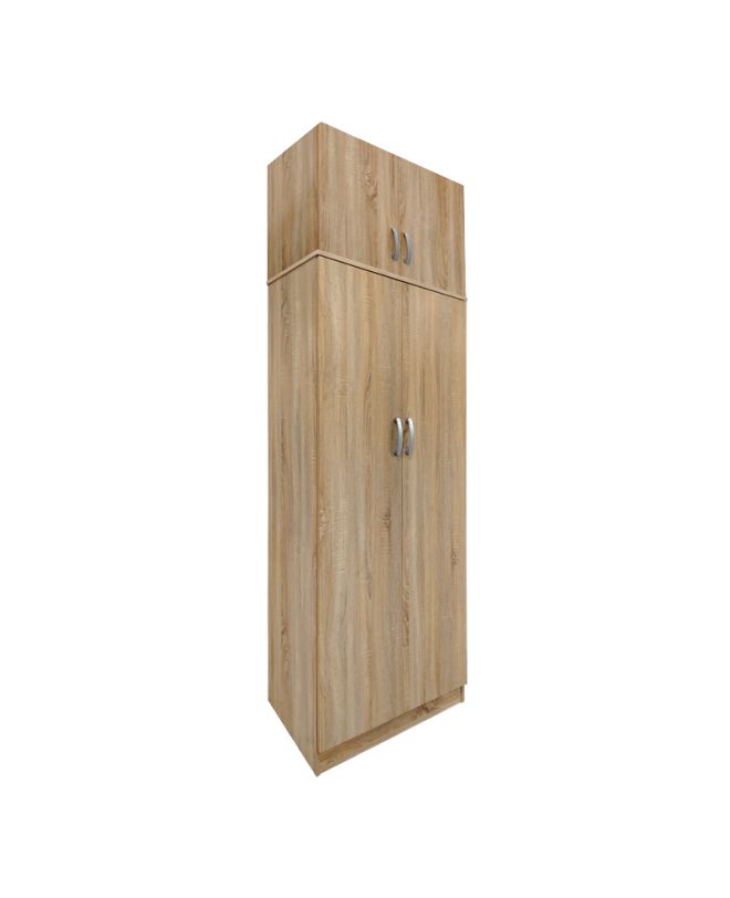 Ντουλάπα δίφυλλη και πατάρι Athos σε oak απόχρωση 80x42x240εκ