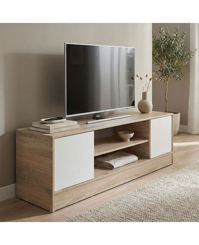 Έπιπλο τηλεόρασης Sasa sonoma-λευκό 120x35x41.5εκ