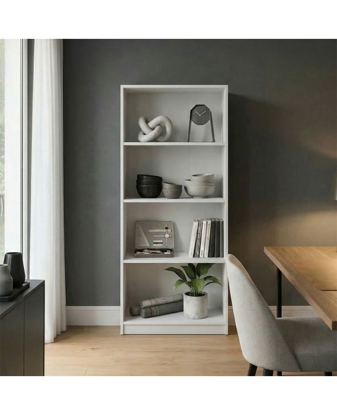 Βιβλιοθήκη Kendy λευκό 60x30x167εκ